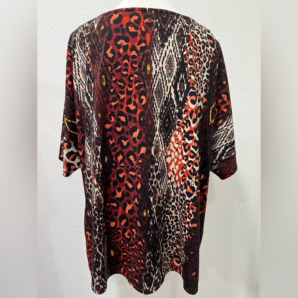 C EST 1946 Animal Print Tie Front Top EUC - Picture 4 of 8